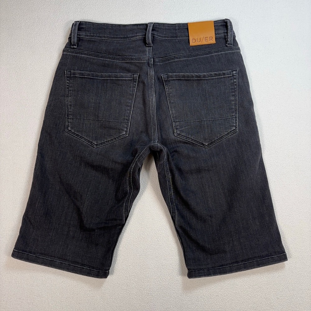 DU/ER L2X Shorts Men's 30x12 Faded Black Slim Fit Stretch Denim MLS9D003‎ - Picture 2 of 16